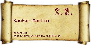 Kaufer Martin névjegykártya